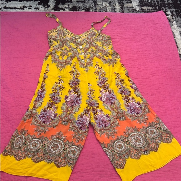 Anthropologie Yellow and Orange Floral Jumpsuit. S - Picture 8 of 11